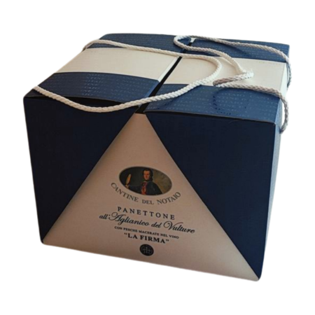 Panettone pesca e Aglianico del Vulture Cantine del Notaio